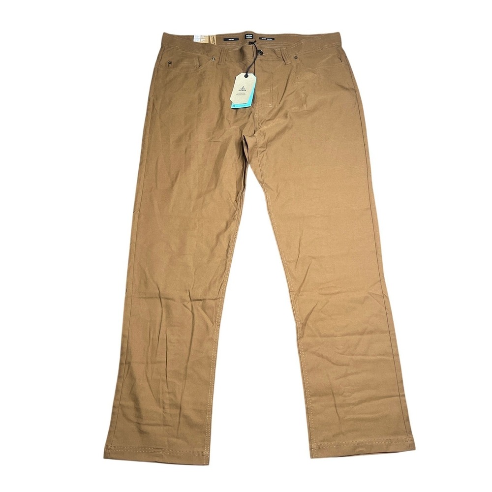 NWT Prana Brion Slim Pant II Mens 40x32 Sepia Brown DWR Hiking Travel 1965551